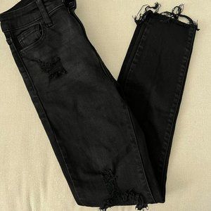 Black High Waisted Distressed Jeans